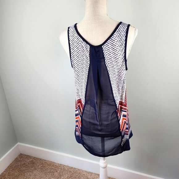 Julie's Closet Women's Sleeveless Sheer Back Hi Low Hem Top Size Large - Picture 5 of 8
